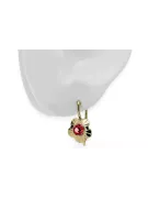 Винтидж бижута Обеци Рубин 14K жълто злато vec028y